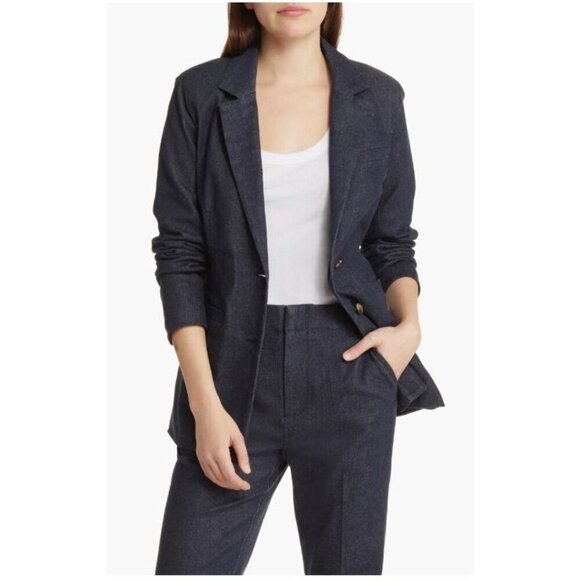 NWT Treasure & Bond Denim Jacket 2X Blazer Single Breasted Pockets Capsule - Picture 1 of 12